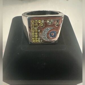 Spongebob Squarepants 925 silver Swarovski EYE crystals ring with light box